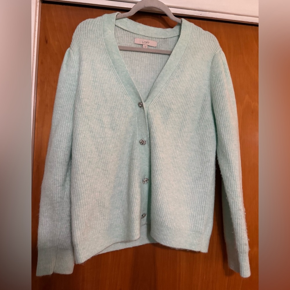 LOFT Women's Mint Green Cardigan Sweater